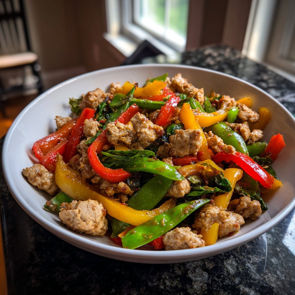 Ground Turkey Stir-Fry with Greens