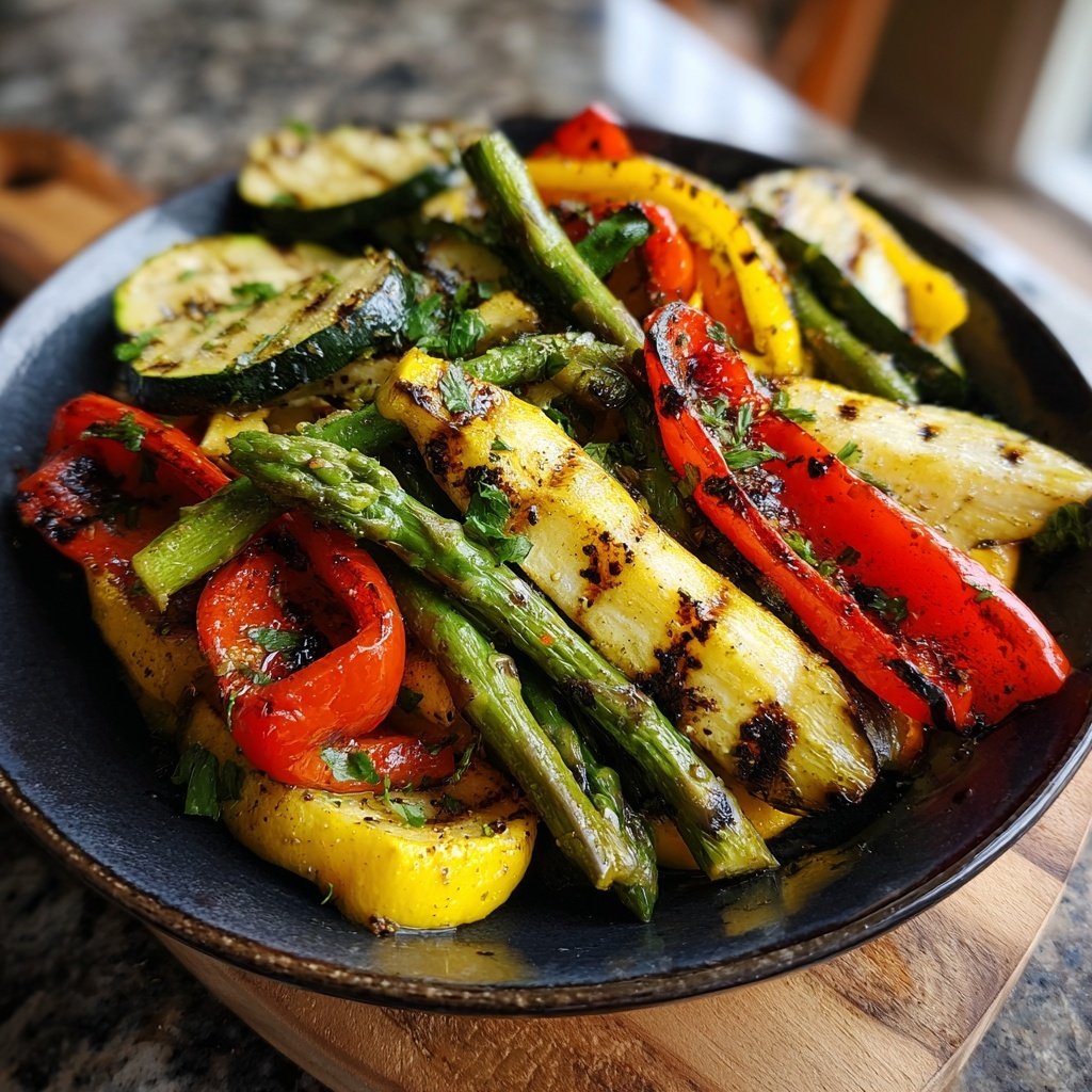 Healthy Lemon Herb Grilled Veggies