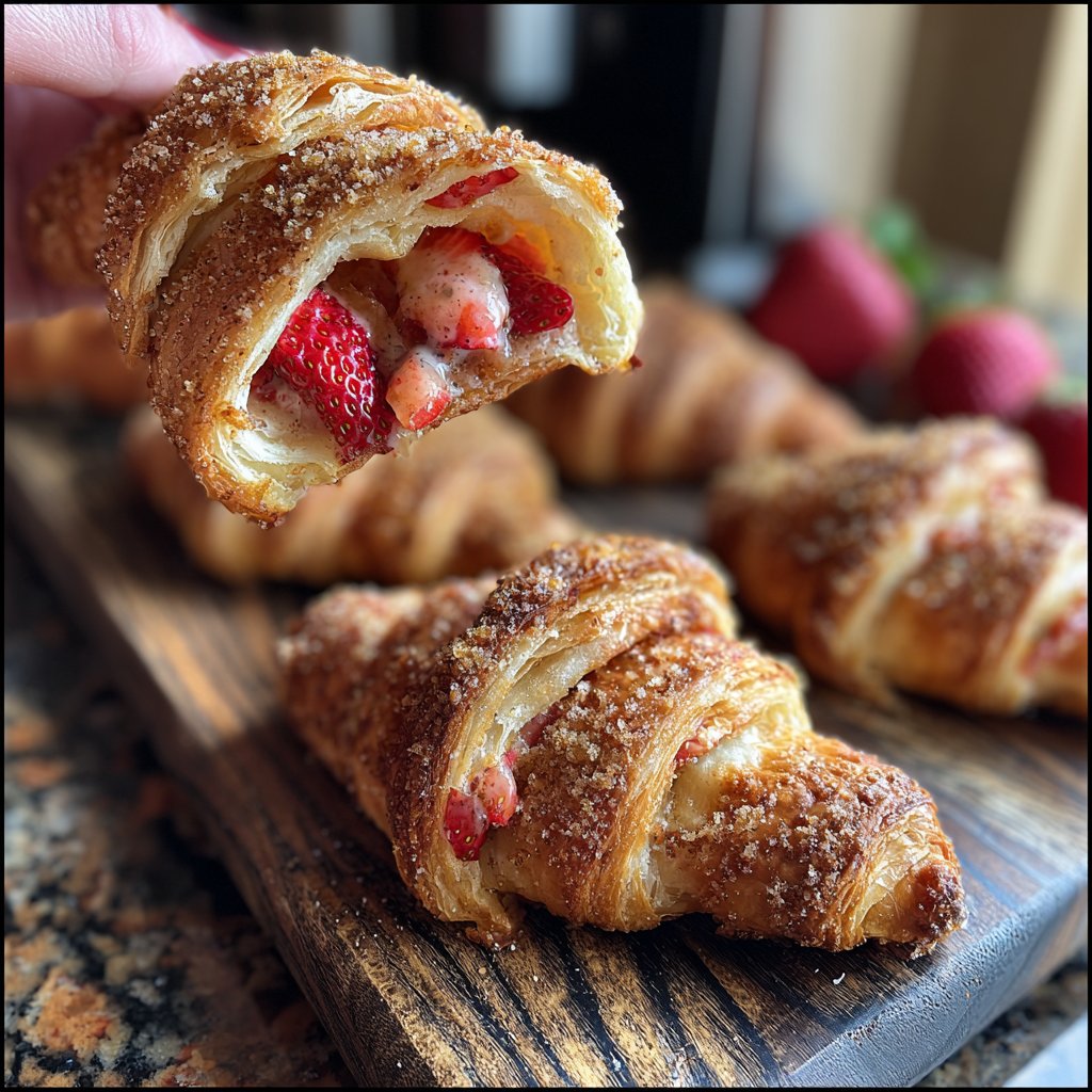 Cinnamon Sugar Strawberry Croissants