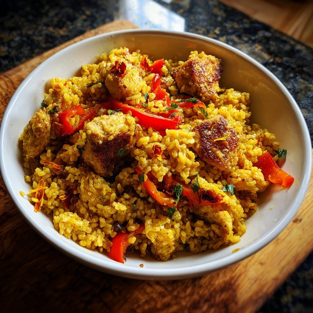 Saffron Chicken and Vegetable Pilaf